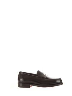 Santoni mocassino in pelle liscia da uomo nero