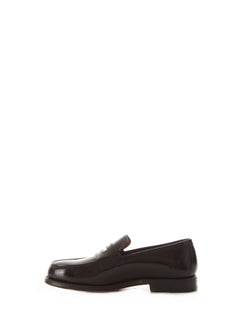 Santoni mocassino in pelle liscia da uomo nero