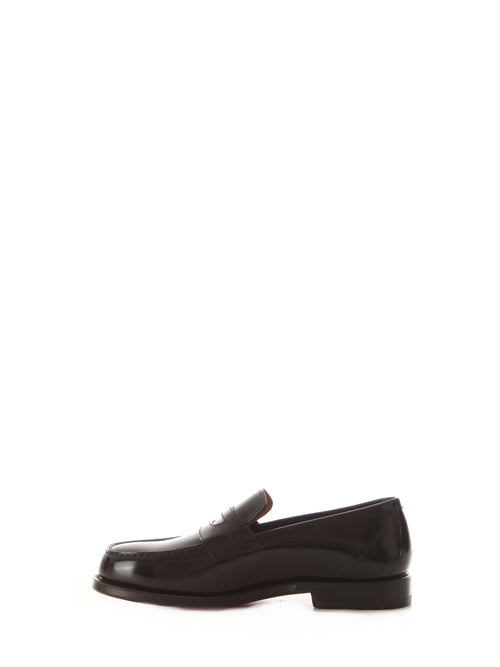 Santoni mocassino in pelle liscia da uomo nero