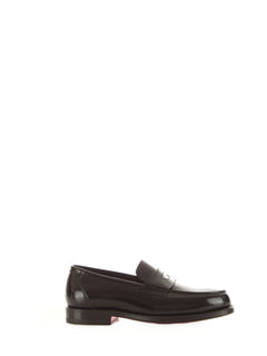 Santoni mocassino in pelle liscia da uomo nero