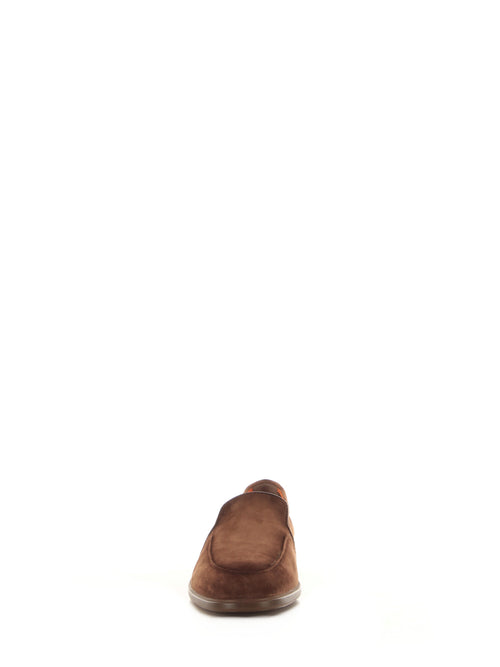 Santoni mocassino in suede da uomo brown