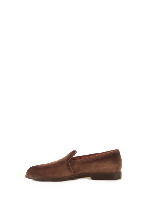 Santoni mocassino in suede da uomo brown