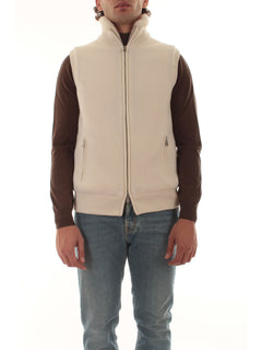 Bruto gilet in puro cashmere da uomo panna