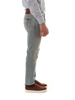Jacob Cohen jeans cropped tapared fit da uomo light blue