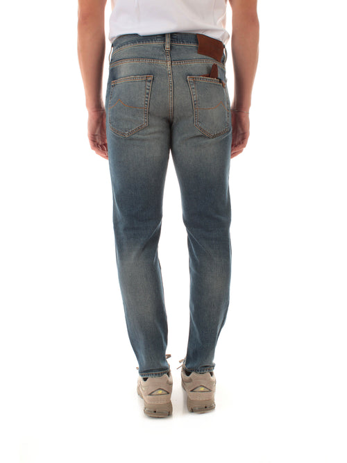 Jacob Cohen jeans cropped tapared fit da uomo medium blue