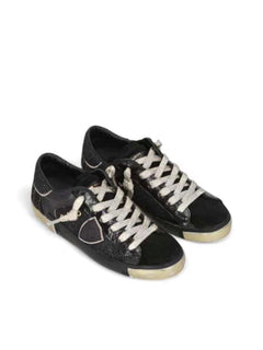 Philippe Model PARIS LOW sneakers da donna glitter metal noir