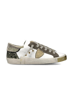 Philippe Model PARIS LOW sneakers da donna camou glitter blanc vert