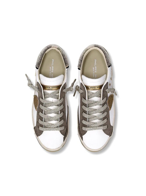 Philippe Model PARIS LOW sneakers da donna camou glitter blanc vert