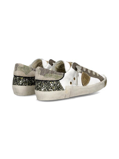 Philippe Model PARIS LOW sneakers da donna camou glitter blanc vert