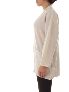 Akep maglia over con tasconi da donna ecru