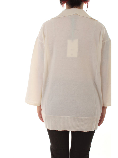 Akep maglia over con tasconi da donna ecru