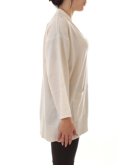 Akep maglia over con tasconi da donna ecru