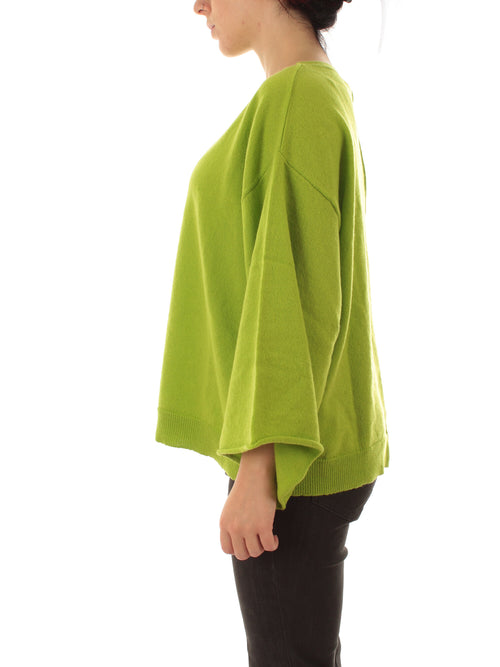 Akep maglia con scollo a barca da donna verde