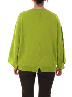 Akep maglia con scollo a barca da donna verde