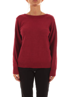 Akep maglione scollo a V bordeaux da donna