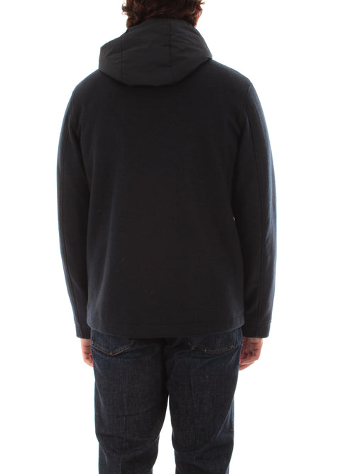 Woolrich knitted wool shirt jacket da uomo melton blue