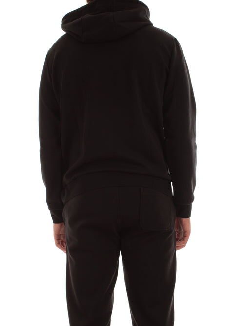 Woolrich felpa con cappuccio in misto cotone da uomo black