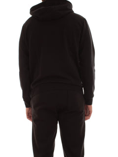 Woolrich felpa con cappuccio in misto cotone da uomo black