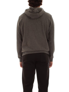 Woolrich felpa con cappuccio in misto cotone da uomo charcoal melange