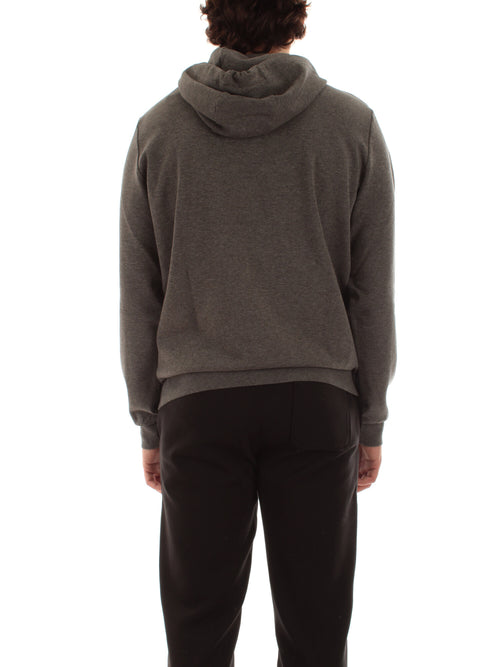 Woolrich felpa con cappuccio in misto cotone da uomo charcoal melange