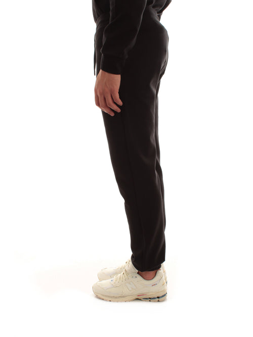 Woolrich pantaloni in misto cotone interlock da uomo black