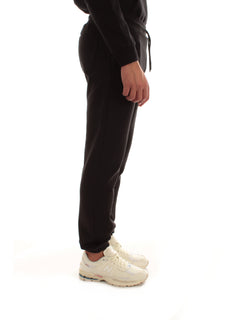 Woolrich pantaloni in misto cotone interlock da uomo black
