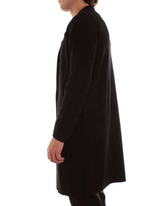 Tagliatore FOYLE cappotto in maglia da uomo nero