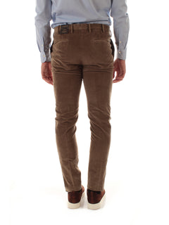 Incotex pantalone Pattern 30 in velluto a coste da uomo marrone