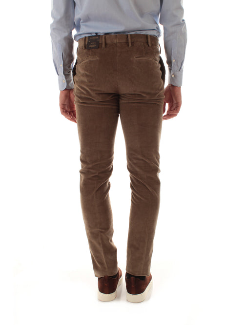 Incotex pantalone Pattern 30 in velluto a coste da uomo marrone