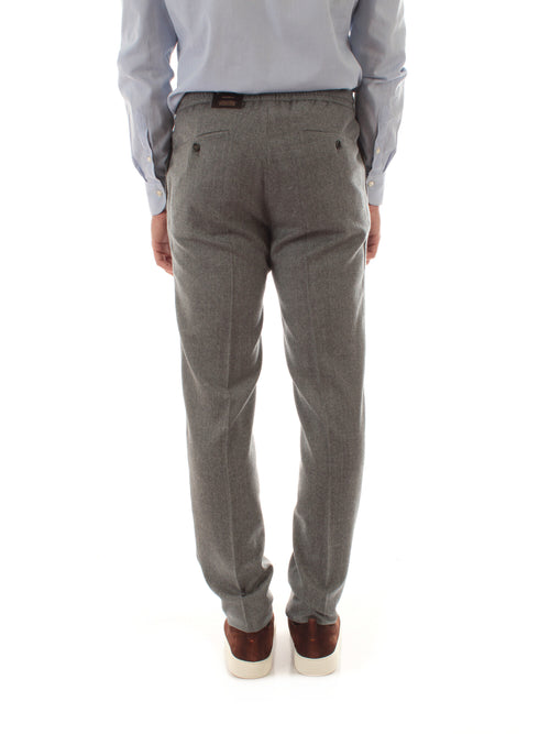 Incotex pantalone in lana vergine da uomo grigio