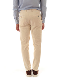 Incotex pantalone in velluto a coste da uomo avorio