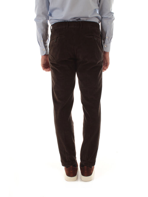Incotex pantalone in velluto a coste da uomo marrone