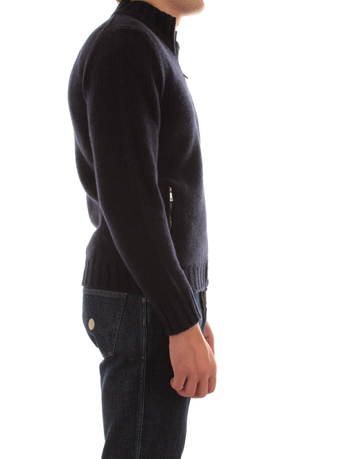Mauro Ottaviani maglia full zip da uomo navy
