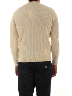 Mauro Ottaviani maglia girocollo a trecce da uomo bianco