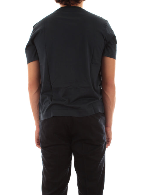 Fedeli T-shirt extreme in jersey di cotone Giza da uomo navy blue