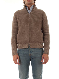 Fedeli cardigan in misto lana e cashmere da uomo tortora