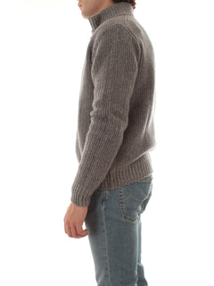 Fedeli cardigan in misto lana e cashmere da uomo grigio
