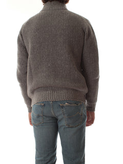 Fedeli cardigan in misto lana e cashmere da uomo grigio