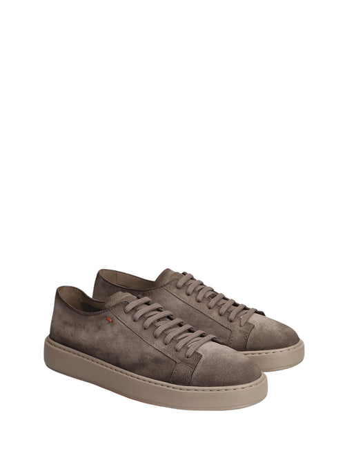 Santoni sneaker Godfrey in camoscio marrone da uomo
