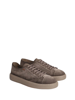 Santoni sneaker Godfrey in camoscio marrone da uomo