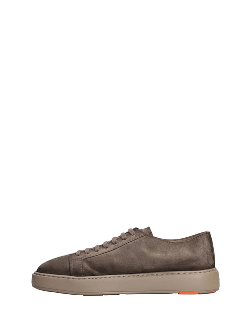 Santoni sneaker Godfrey in camoscio marrone da uomo