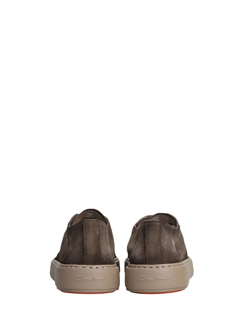 Santoni sneaker Godfrey in camoscio marrone da uomo
