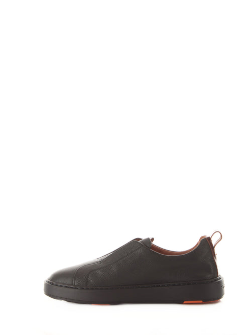 Santoni sneaker slip on in pelle da uomo blue