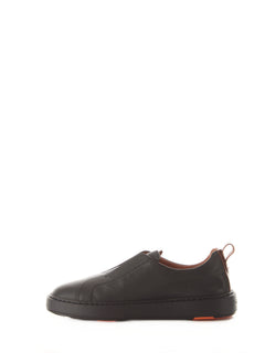 Santoni sneaker slip on in pelle da uomo blue