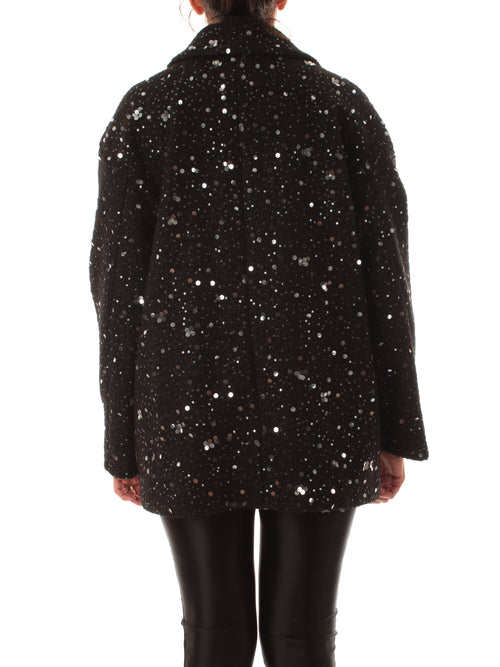 Emme Marella RANCH cappotto con paillettes da donna nero