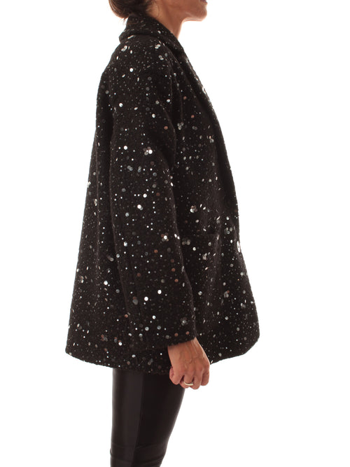 Emme Marella RANCH cappotto con paillettes da donna nero