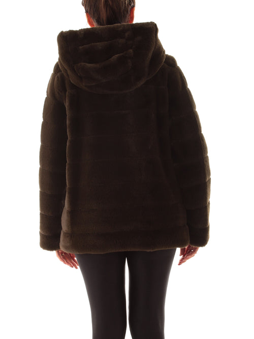 Emme Marella SEM ecopelliccia da donna cachi scuro