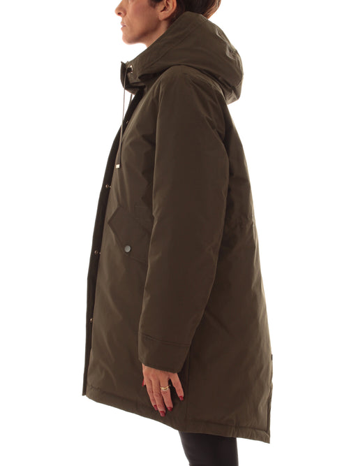 Emme Marella parka in taffetà tecnico da donna cachi scuro