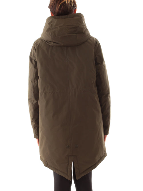 Emme Marella parka in taffetà tecnico da donna cachi scuro