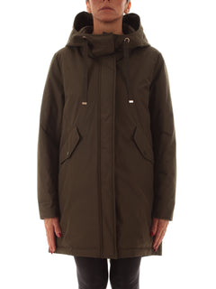 Emme Marella parka in taffetà tecnico da donna cachi scuro